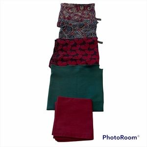 Handkerchiefs Lot Of (5) Various Sizes EXCELLENT!